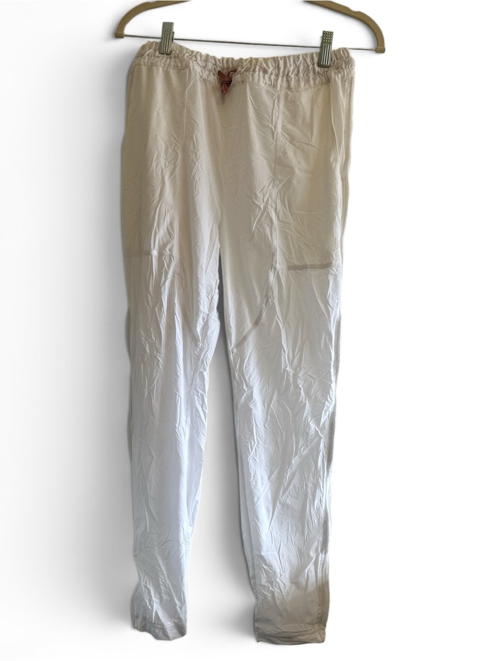 FP Movement by Free People White Elastic-Waist and ankle Joggers